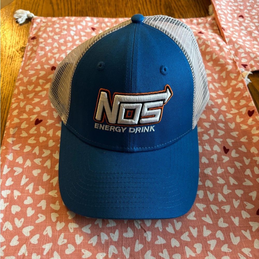 NOS Energy Drink Blue and White Cap